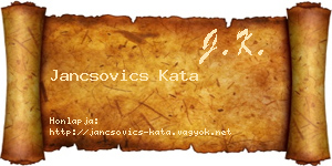 Jancsovics Kata névjegykártya